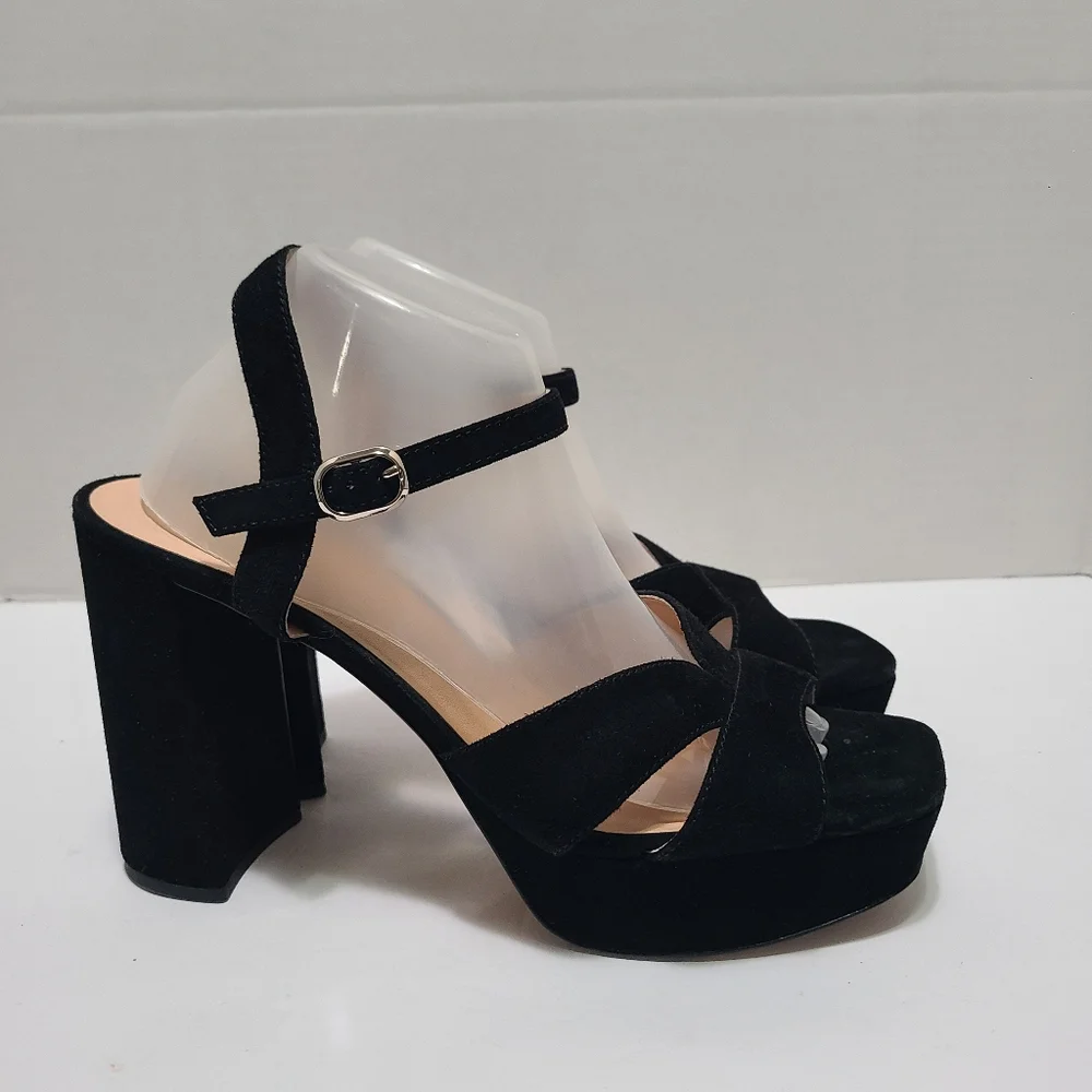 Kate‎ Spade Delight Tue Suede Elegant Black Platform Heels Size 11